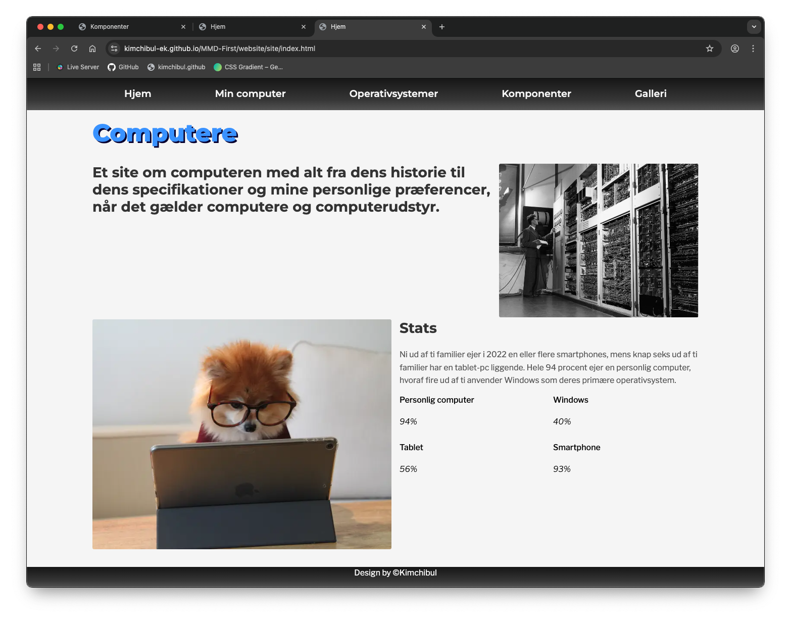 Studiestartprøven – responsiv side om computere